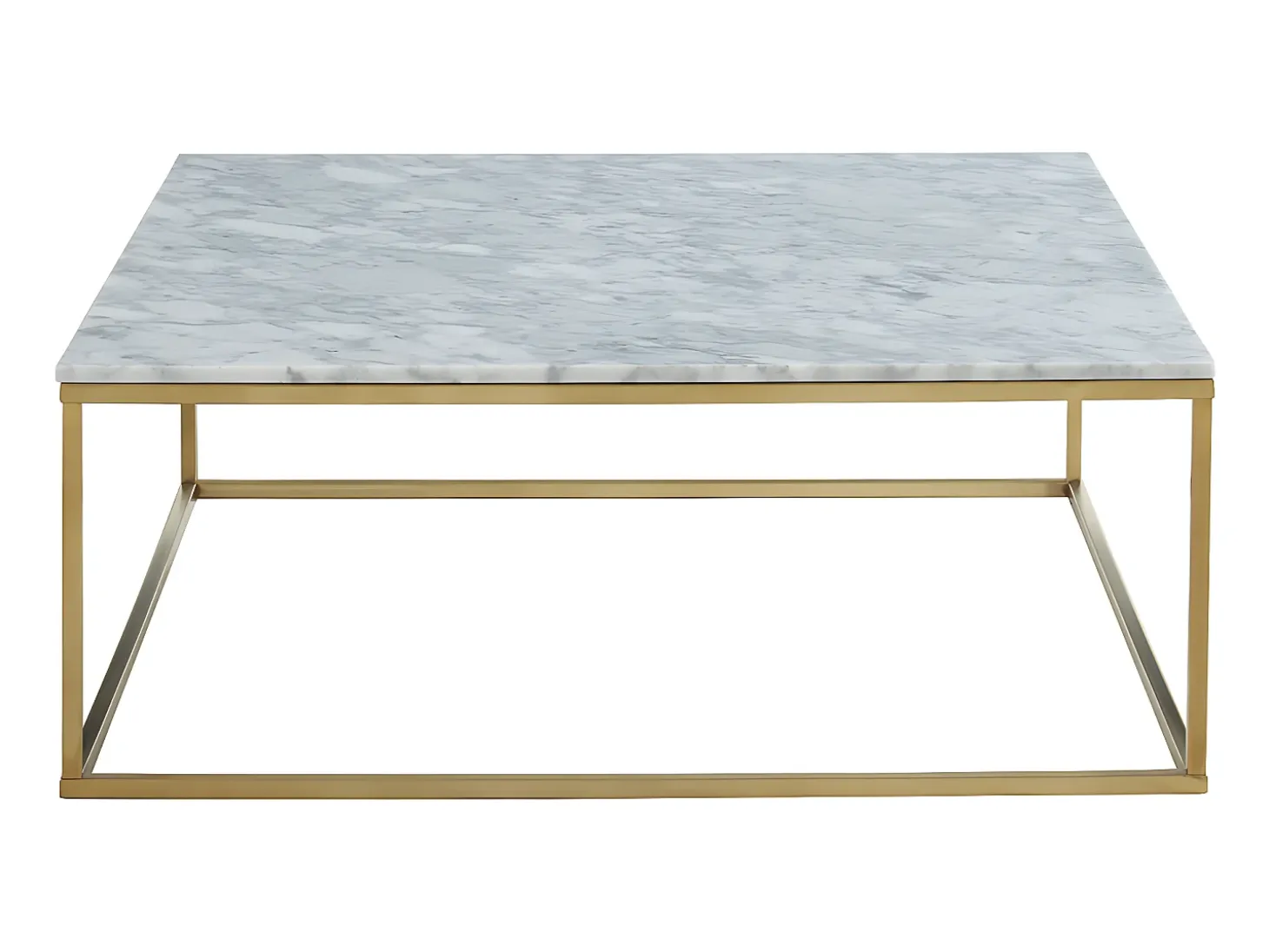 Mesa de centro ARETHA de Pascal Morabito - Mármore e metal - Branco e dourado