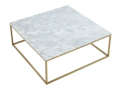 Mesa de centro ARETHA de Pascal Morabito - Mármore e metal - Branco e dourado