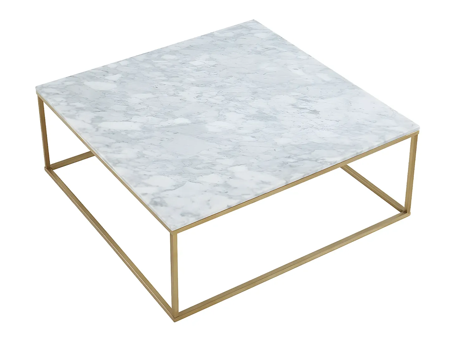 Mesa de centro ARETHA de Pascal Morabito - Mármore e metal - Branco e dourado