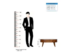 Mesa de centro arredondada em castanheiro Artisan Furniture, 2 gavetas, castanho