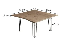 Mesa de centro artesão 80x80x40 yan