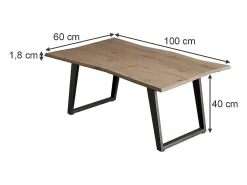 Mesa de centro artesão 100x60x40 yan