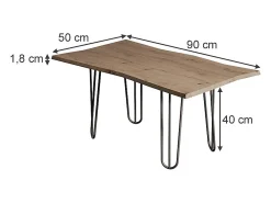 Mesa de centro artesão 90x50x40 yan
