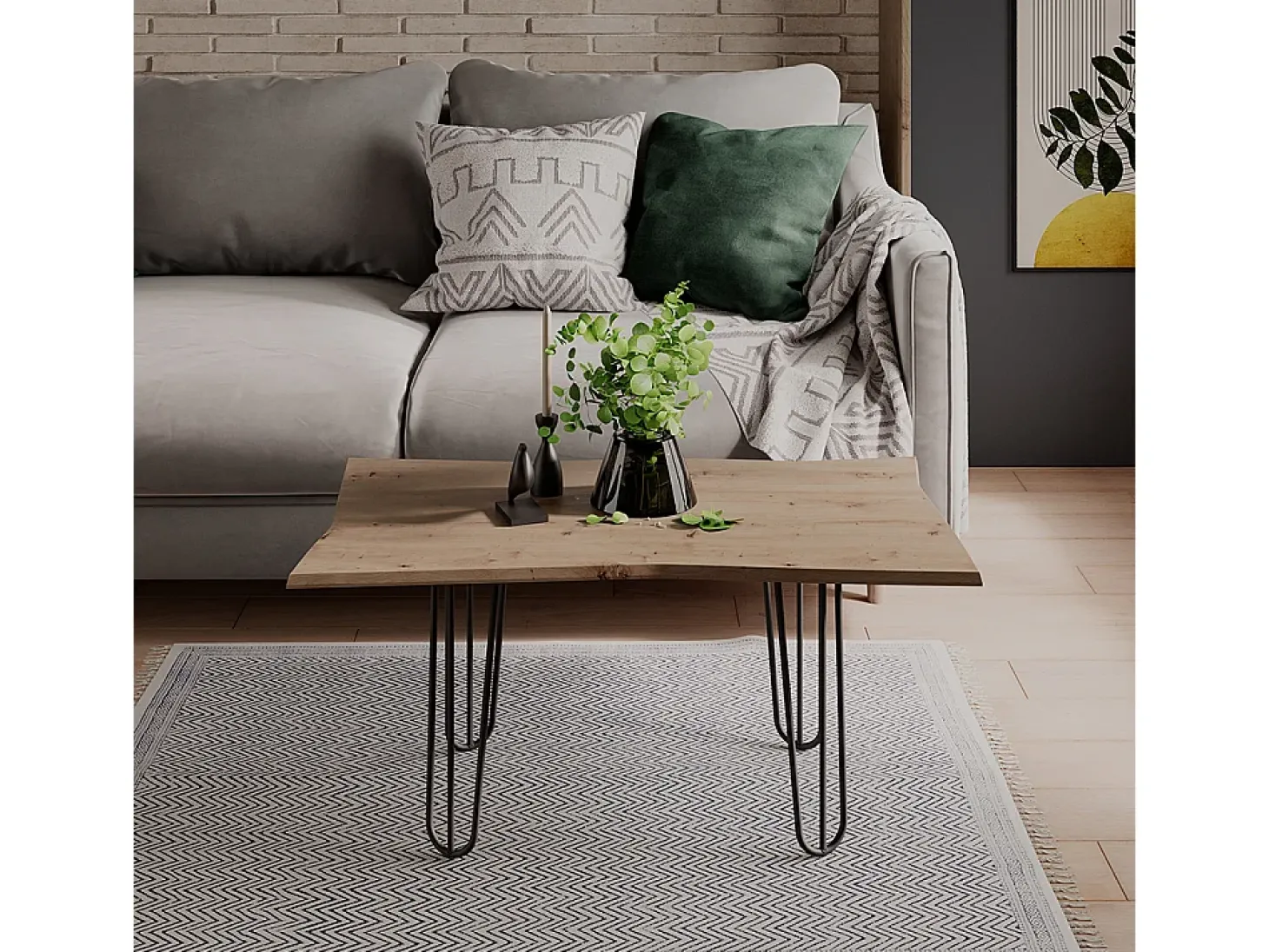 Mesa de centro artesão 90x50x40 yan