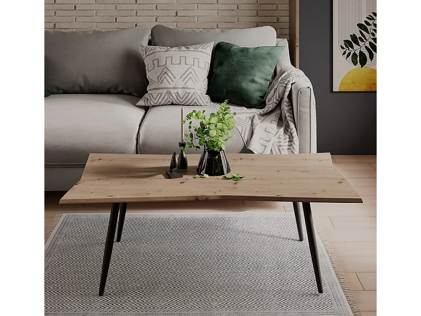 Mesa de centro artesão 120x60x40 yan