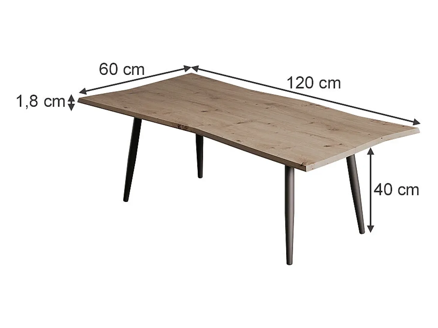 Mesa de centro artesão 120x60x40 yan