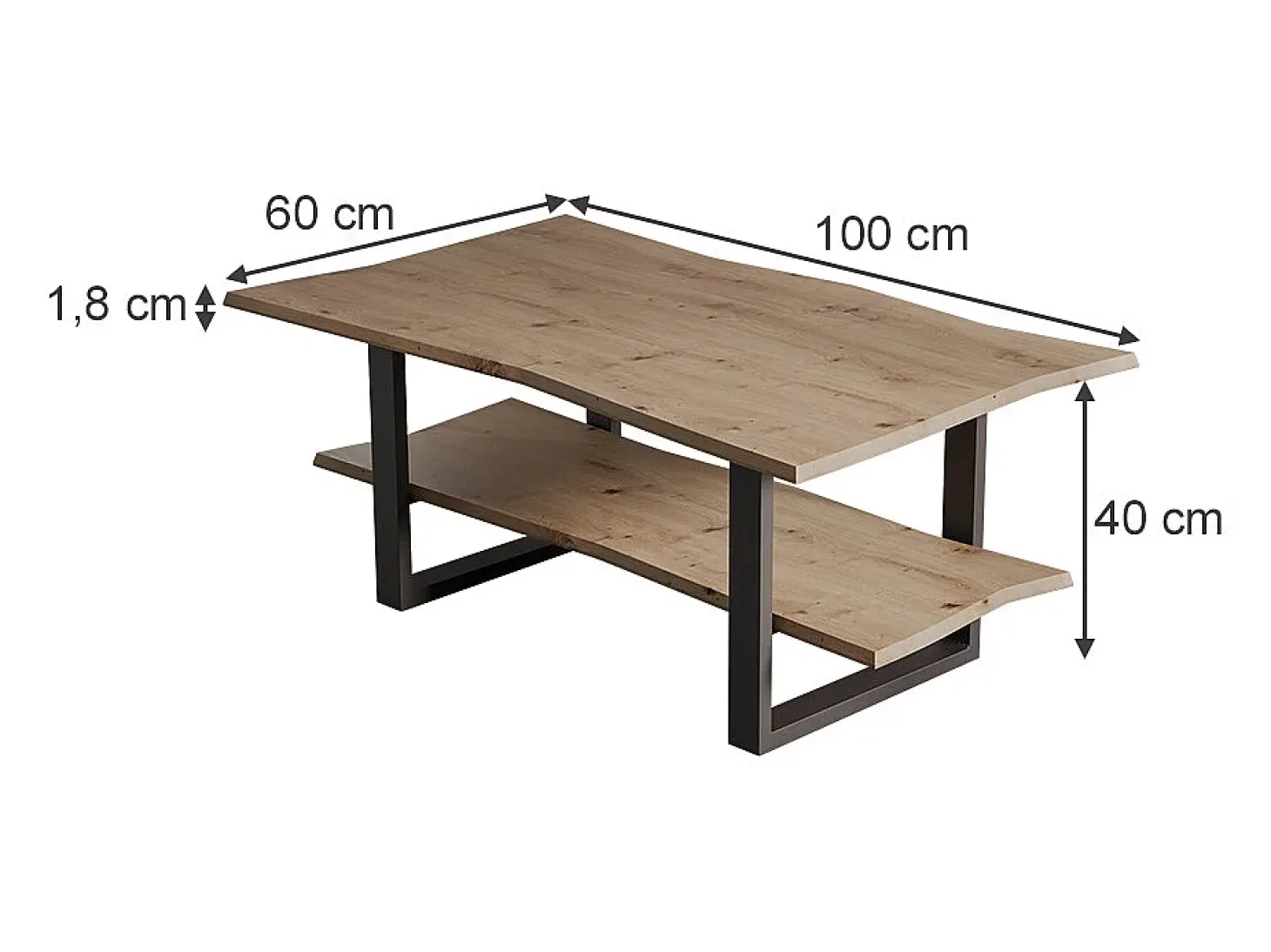 Mesa de centro artesão 100x60x40 yan