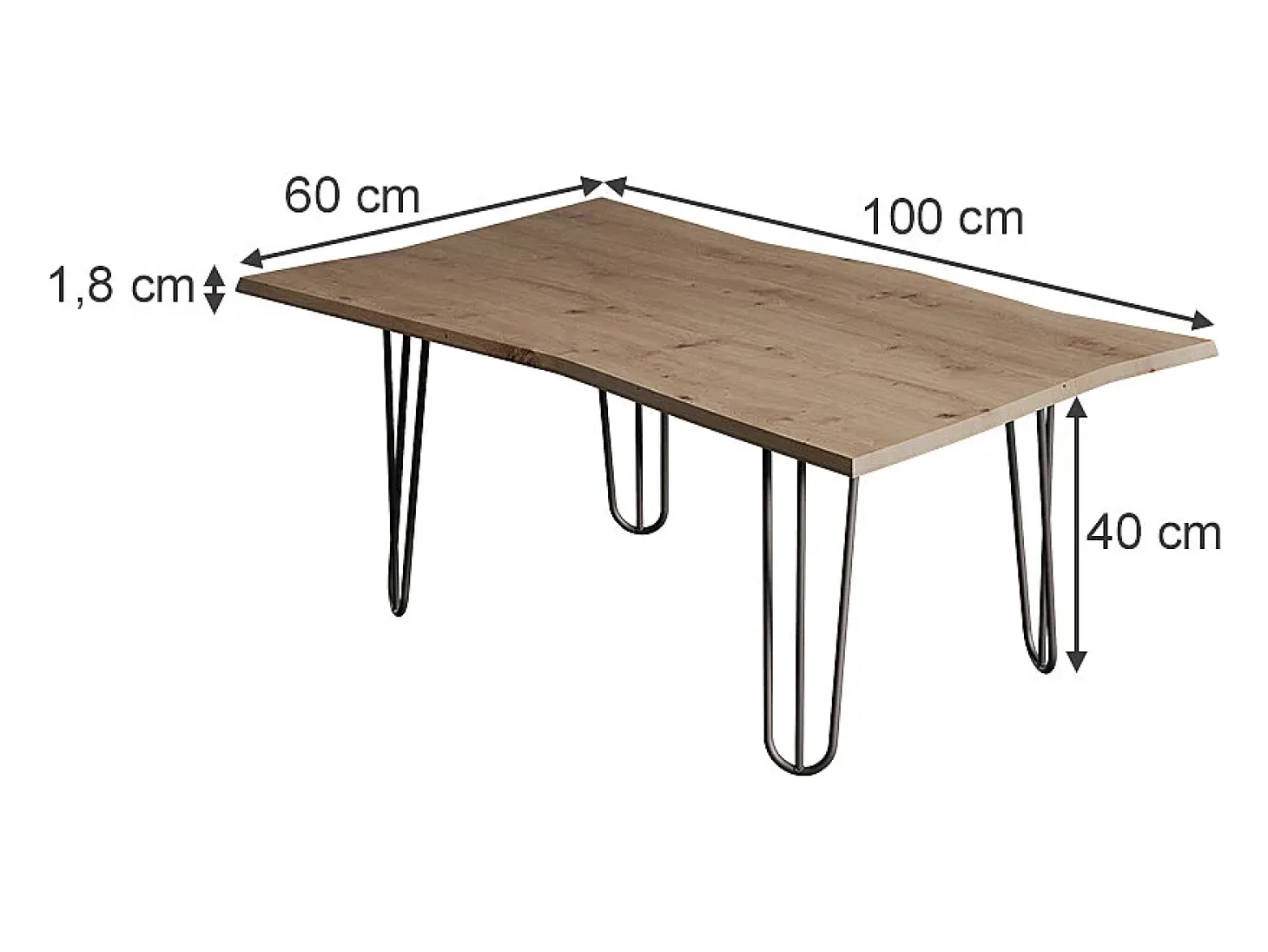 Mesa de centro artesão 100x60x40 yan