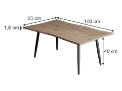 Mesa de centro artesão 100x60x40 yan