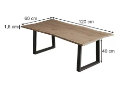 Mesa de centro artesão 120x60x40 yan