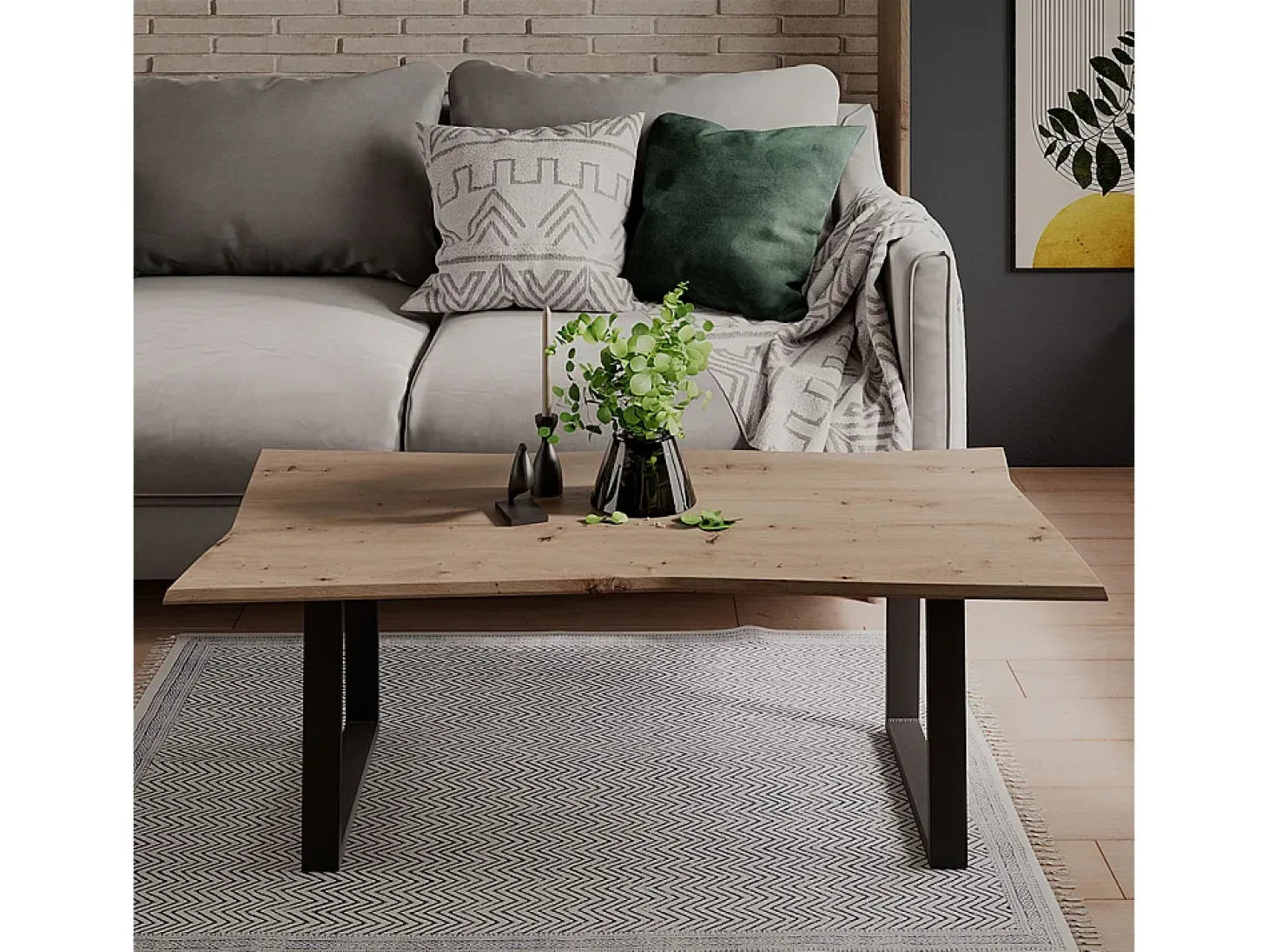 Mesa de centro artesão 120x60x40 yan