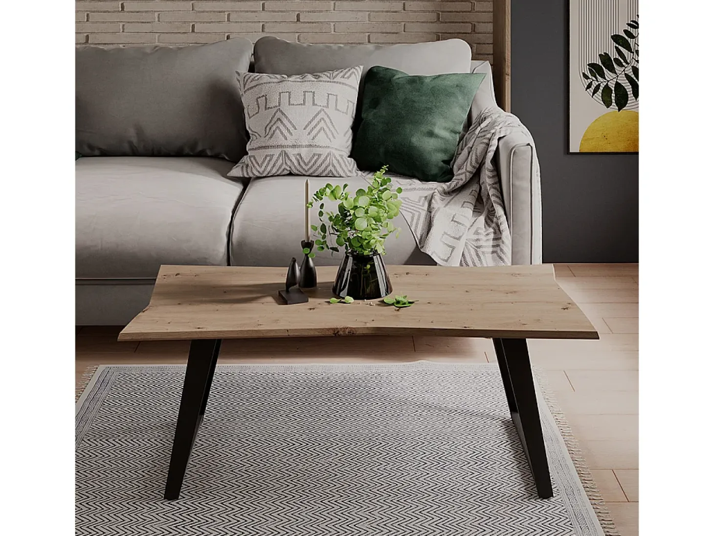 Mesa de centro artesão 110x50x40 yan