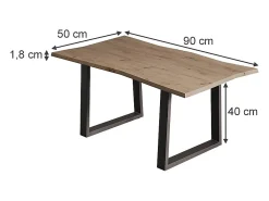 Mesa de centro artesão 90x50x40 yan