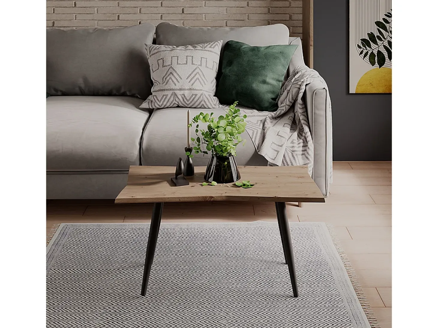 Mesa de centro artesão 80x40x40 yan