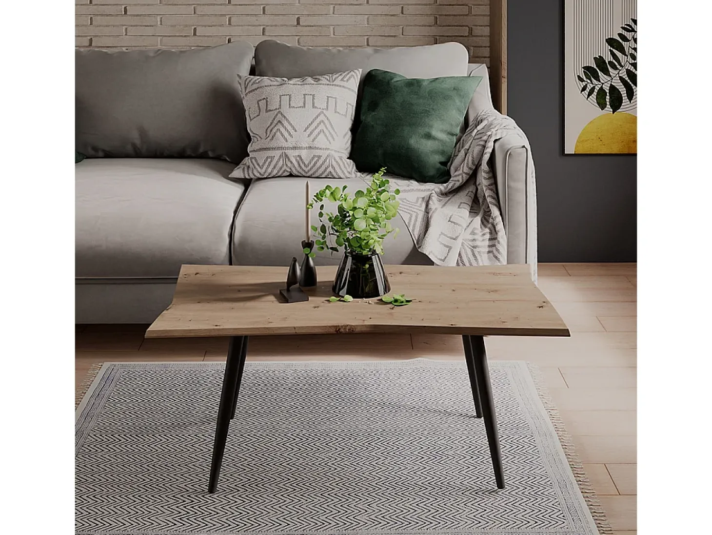 Mesa de centro artesão 100x50x40 yan