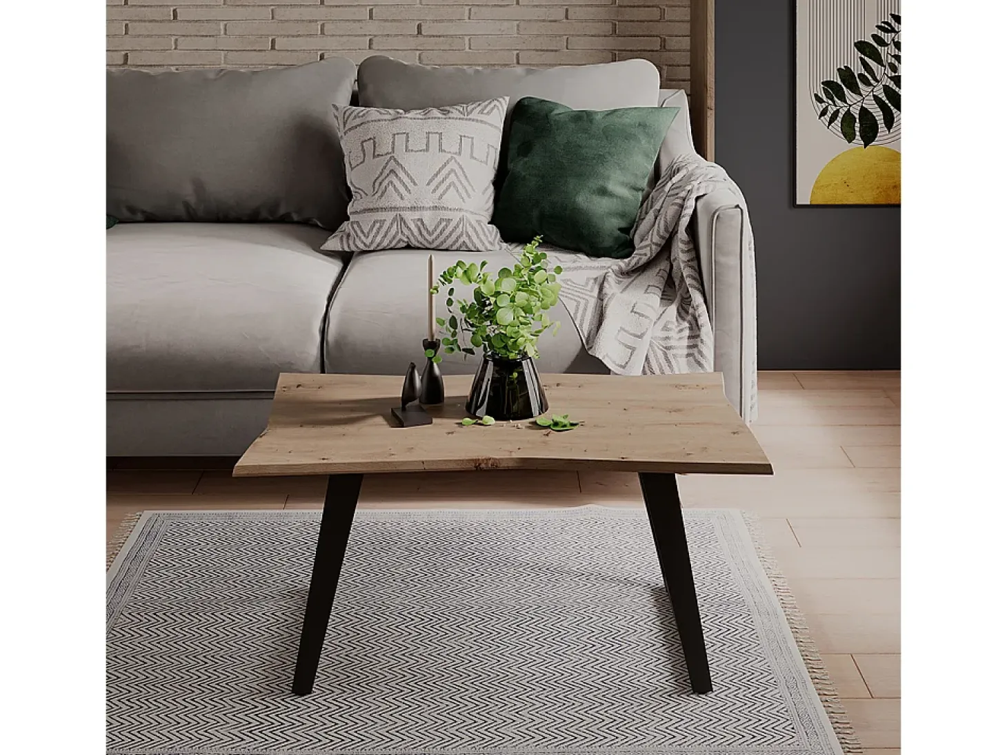 Mesa de centro artesão 90x50x40 yan