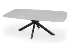 Mesa de Centro ARVENA – Mesa de Centro Retangular 130x70 cm – Pedra Cinza & Metal – Design Contemporâneo e Refinado