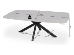 Mesa de Centro ARVENA – Mesa de Centro Retangular 130x70 cm – Pedra Cinza & Metal – Design Contemporâneo e Refinado