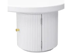 Mesa de centro assimétrica - 100 x 60 x 37 cm - com armazenamento - elegante e robusta - MDF - branca