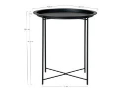 Mesa de Centro Bastia, Preto, 47x47x50 cm, Kendra Home