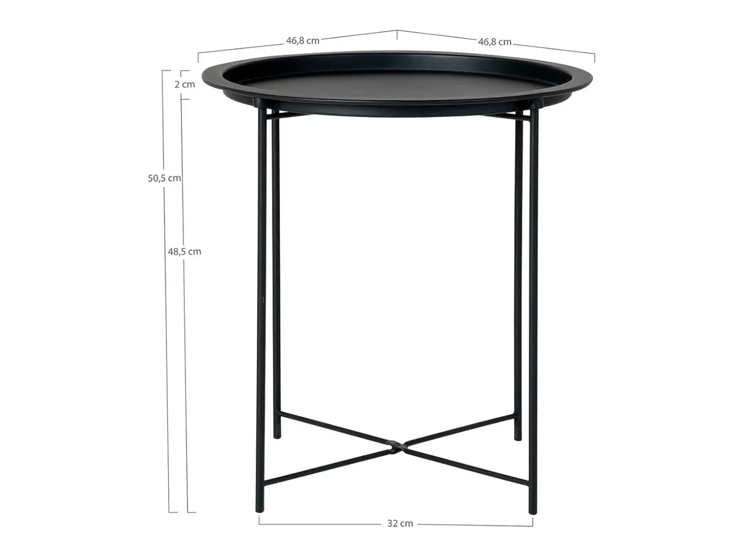 Mesa de Centro Bastia, Preto, 47x47x50 cm, Kendra Home