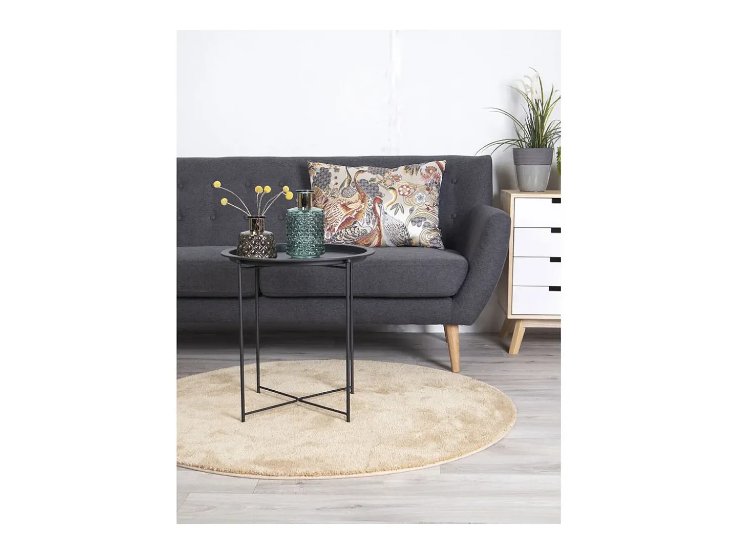 Mesa de Centro Bastia, Preto, 47x47x50 cm, Kendra Home