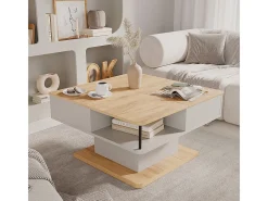 Mesa de centro bege 80x45x80 movira