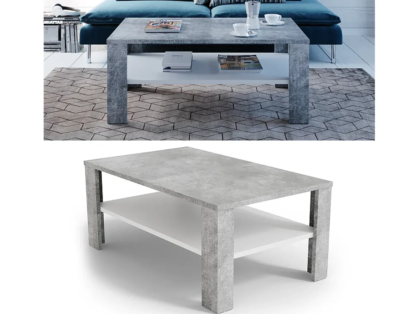 Mesa de centro betão 100x60x42