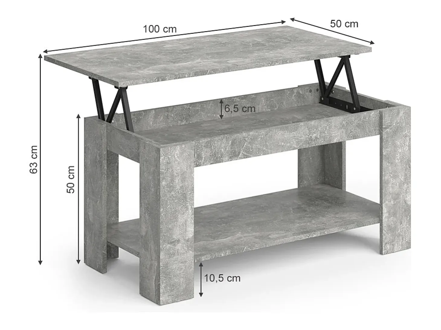 Mesa de centro betão 100x50x50 lorenz