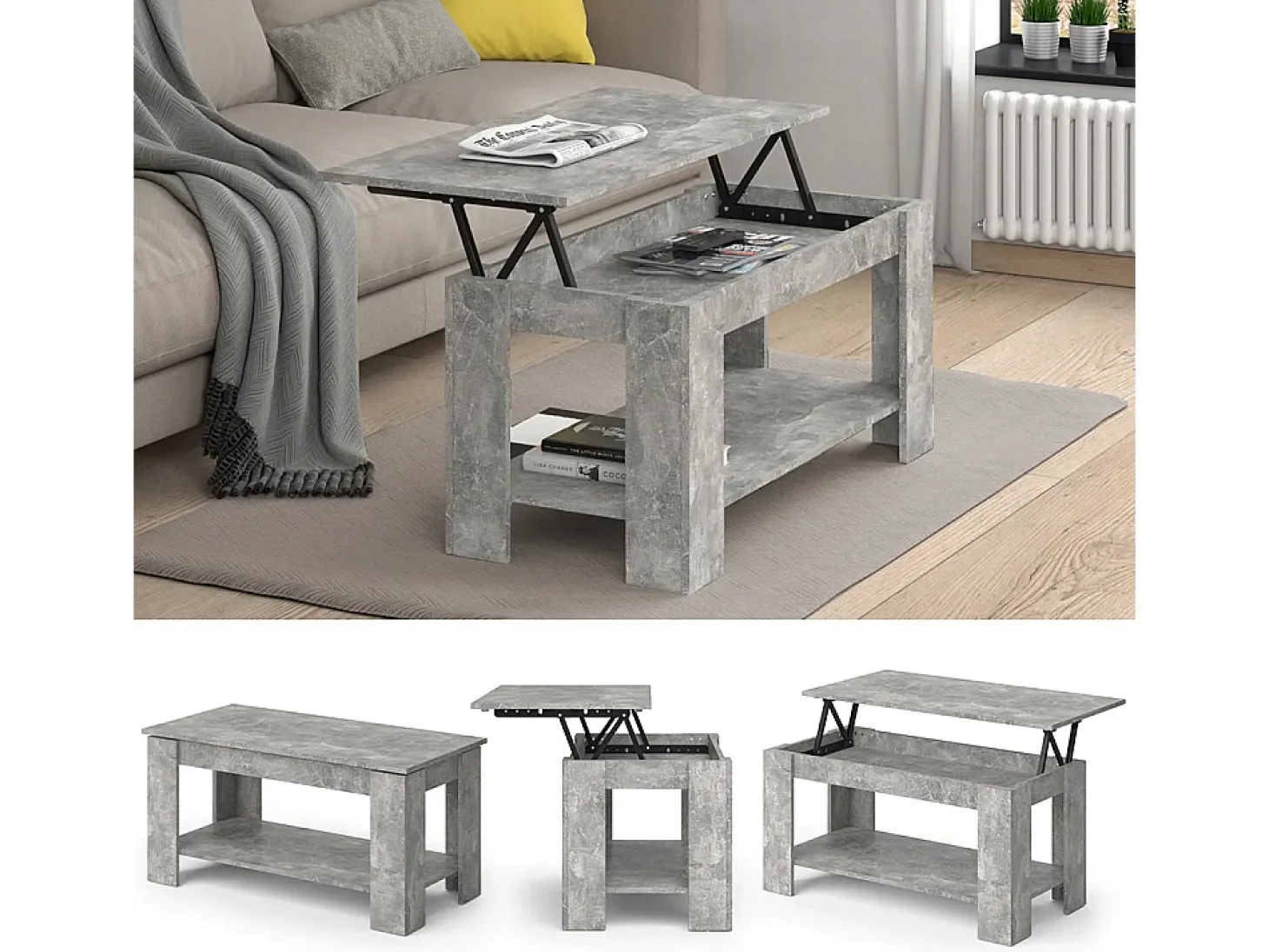 Mesa de centro betão 100x50x50 lorenz