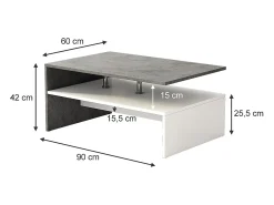 Mesa de centro betão 90x60x42 mike
