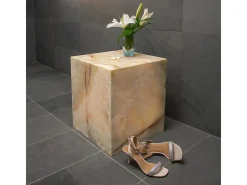 Mesa de centro bloco de mármore em ônix verde claro