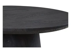 Mesa de Centro BOKOR – Cor marrom escuro – Mesa de centro redonda 60x60 cm – MDF – Design moderno e compacto