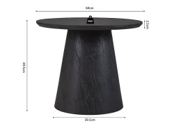Mesa de Centro BOKOR – Cor marrom escuro – Mesa de centro redonda 60x60 cm – MDF – Design moderno e compacto
