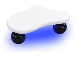 Mesa de centro branca - Mesa de centro com iluminação LED e pés redondos pretos - design em forma de nuvem - para sala de estar e quarto de criança