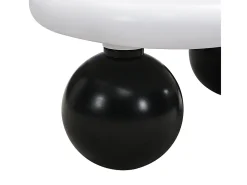 Mesa de centro branca - Mesa de centro com iluminação LED e pés redondos pretos - design em forma de nuvem - para sala de estar e quarto de criança