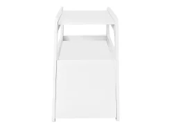 Mesa de centro branca com rodas e arrumação, design redondo 81x33x51,5cm