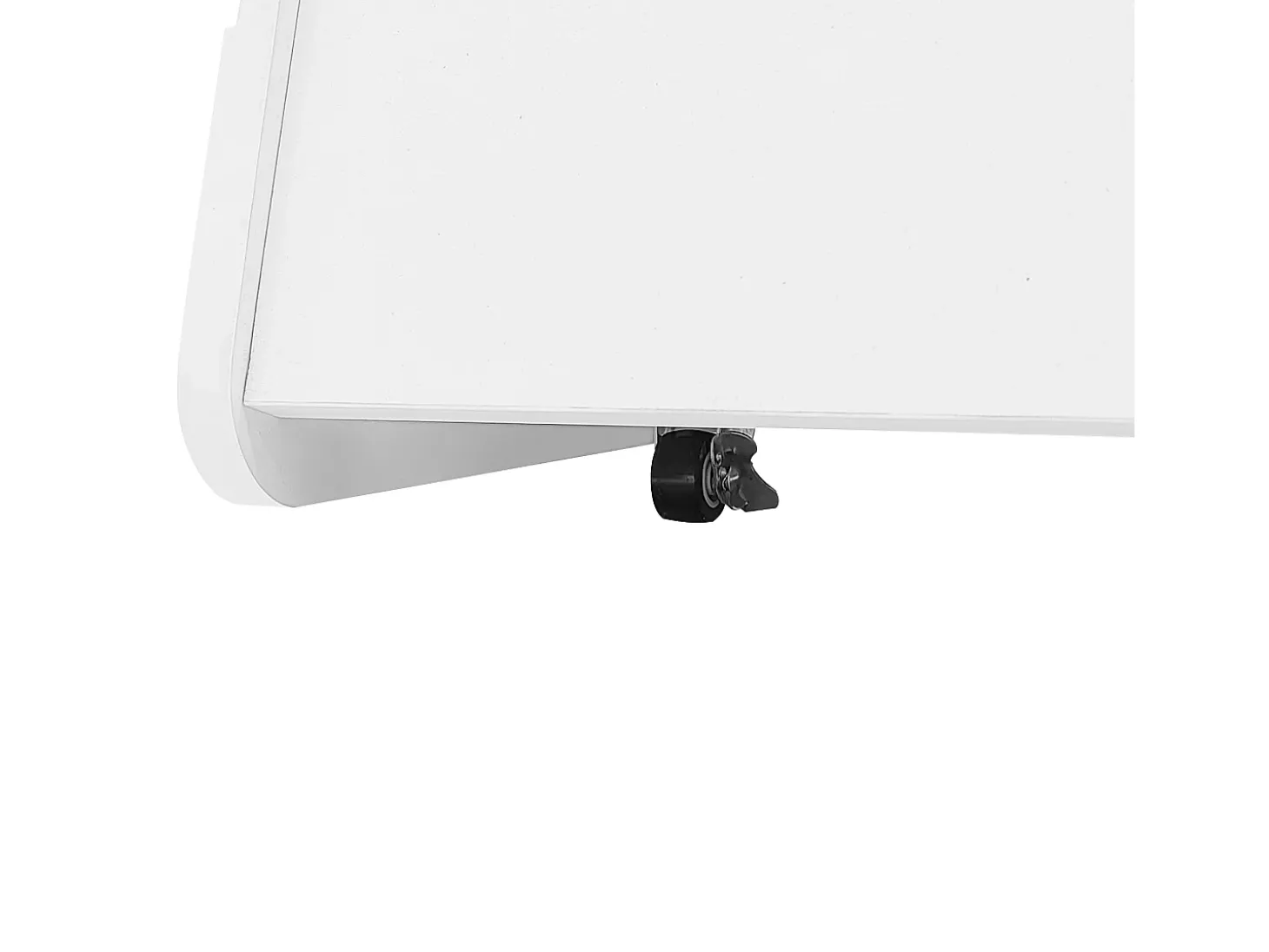 Mesa de centro branca com rodas e arrumação, design redondo 81x33x51,5cm