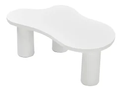 Mesa de centro branca em forma de nuvem - MDF e PVC