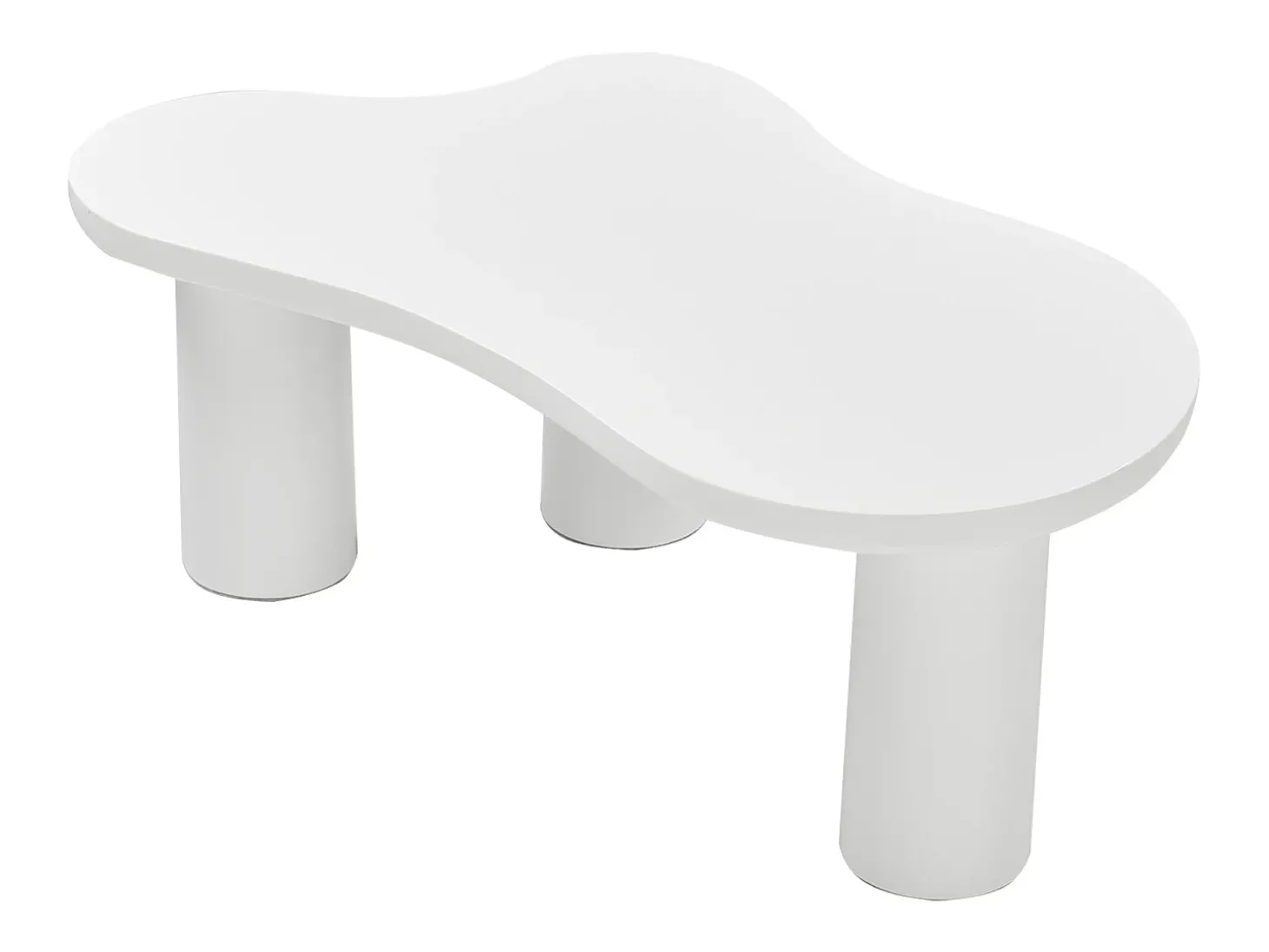 Mesa de centro branca em forma de nuvem - MDF e PVC