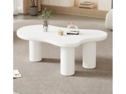 Mesa de centro branca em forma de nuvem - MDF e PVC