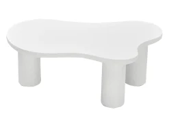 Mesa de centro branca em forma de nuvem - MDF e PVC
