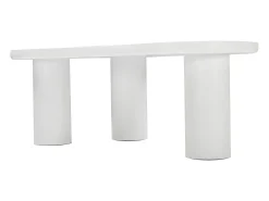 Mesa de centro branca em forma de nuvem - MDF e PVC