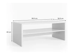 Mesa de centro branco 99.6x39.8x40.1