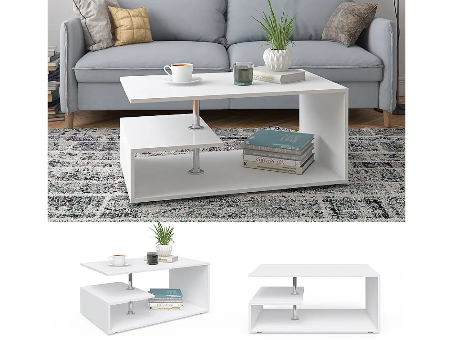 Mesa de centro branco 91x52.6x41 guillermo