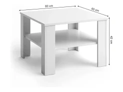 Mesa de centro branco 60x60x42 homer