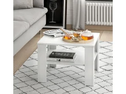Mesa de centro branco 60x60x42 homer
