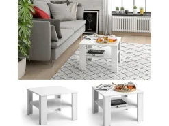 Mesa de centro branco 60x60x42 homer