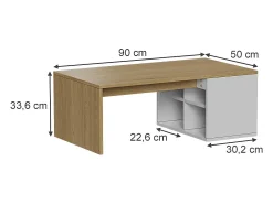 Mesa de centro branco 90x50x33.6 kivo
