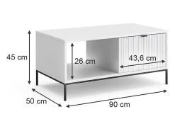 Mesa de centro branco 90x50x45 eliza